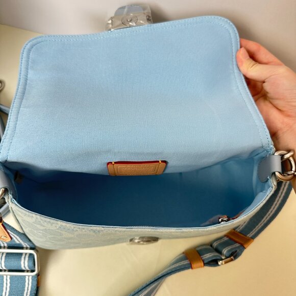 COACH light-colored denim shoulder bag messenger bag - Picture 9 of 11